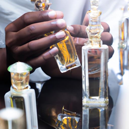 Người dùng kiểm tra chất lượng và nguồn gốc chai tinh dầu nước hoa Dubai.