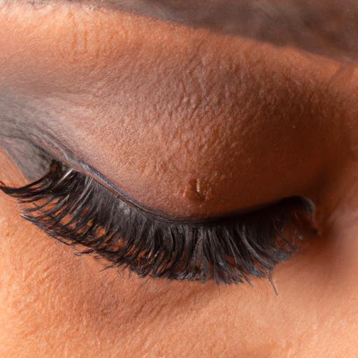 Gần cận của mắt phụ nữ với trang điểm mắt không lem